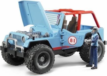 Bruder 2541 Závodní Jeep Cross modrý se závodníkem - obrázek 3