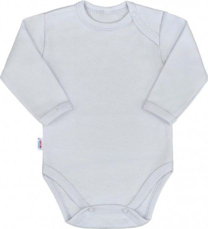 Kojenecké body s dlouhým rukávem New Baby Pastel šedé, Šedá, 56 (0-3m) - obrázek 1