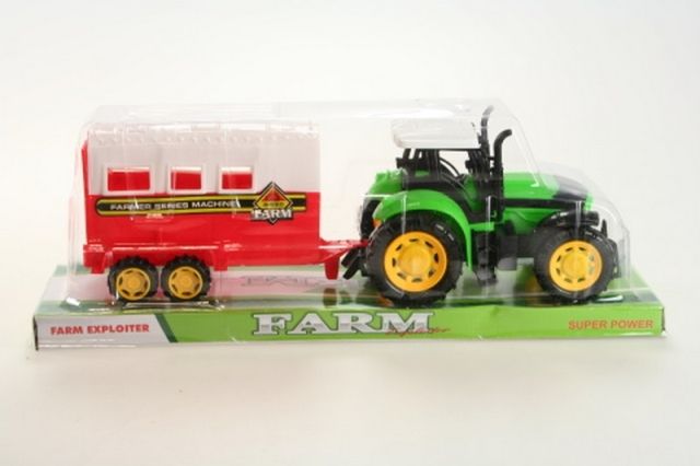 Traktor s přívěsem na koně - obrázek 1