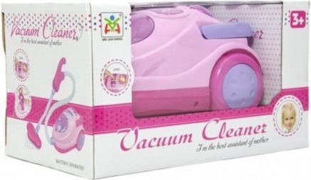 Vysavač plast 19cm na baterie se světlem se zvukem v krabici 28x16x17cm - obrázek 1