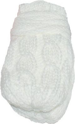 BABY NELLYS Zimní pletené  kojenecké rukavičky se vzorem - bílé - obrázek 1