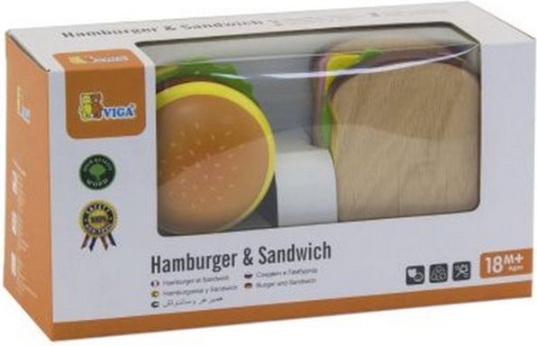 Dřevěný hamburger a sendvič - obrázek 1