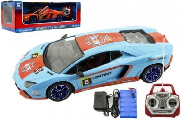 Auto RC sport racing plast 40cm na baterie + dobíjecí pack 2 barvy v krabici - obrázek 1