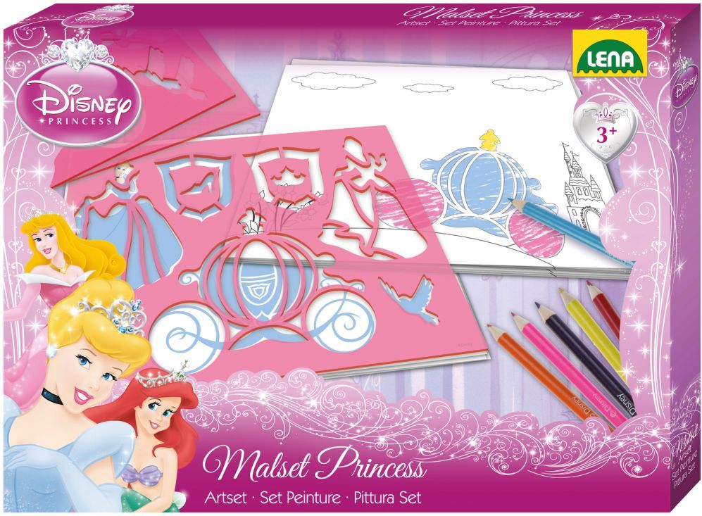 Disney kreslící šablonky, princezny, malovací sada - obrázek 1