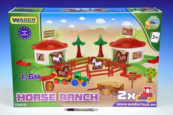 WADER Kid Cars 3D - Koňský ranč s doplňky v krabici - obrázek 1
