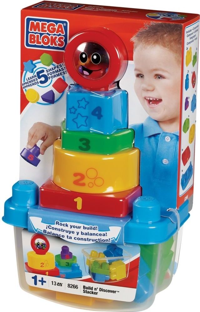 Megabloks - Stavebnice s věží z kostek v plastovém kbelíku, 13dílů - obrázek 1