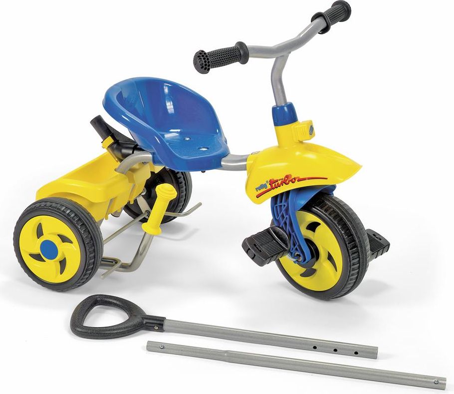 Šlapací tříkolka Rolly Trike Turbo s vodící tyčí - modrá - Rolly - obrázek 1