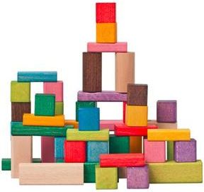 Kostky barevné, FSC - 50dílů, 2,5x2,5x2,5cm Woody - obrázek 1