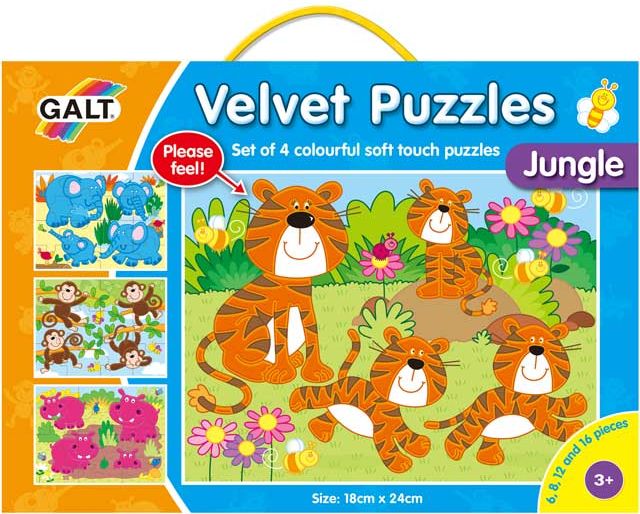 Sametové puzzle  4 v 1 džungle - obrázek 1
