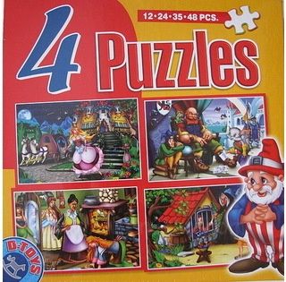 D- Toys 4 Puzzles Pohádky 12, 24, 35 a 48 dílků - obrázek 1