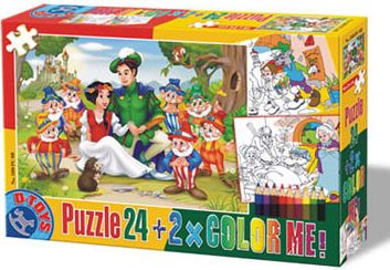Puzzle Color me! Sněhurka 24 dílků + 2x omalovánky - obrázek 1