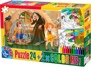 Puzzle Color me! Perníková Chaloupka 24 dílků + 2x omalovánky - obrázek 1