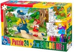 Puzzle Color me! Červená karkulka 24 dílků + 2x omalovánky - obrázek 1