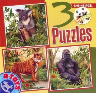 D-Toys Puzzle Exotická zvířata 2 (3v1) - obrázek 1