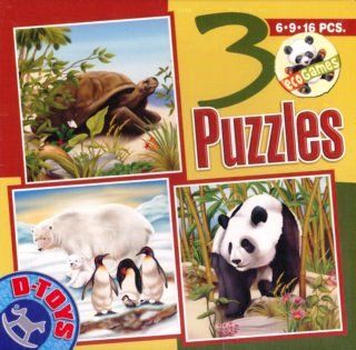 D-Toys Puzzle Exotická zvířata 1 (3v1) - obrázek 1