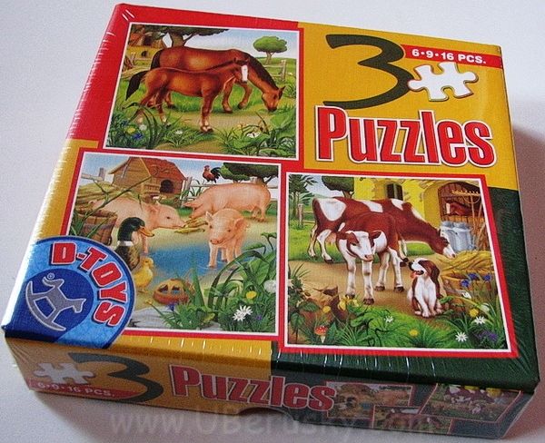 D-Toys Puzzle - Zvířátka - 6, 9, 16 dílků - obrázek 1
