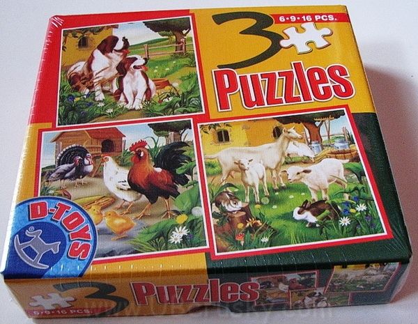 D-Toys Puzzle - zvířátka - 6, 9 a 16 dílků - obrázek 1