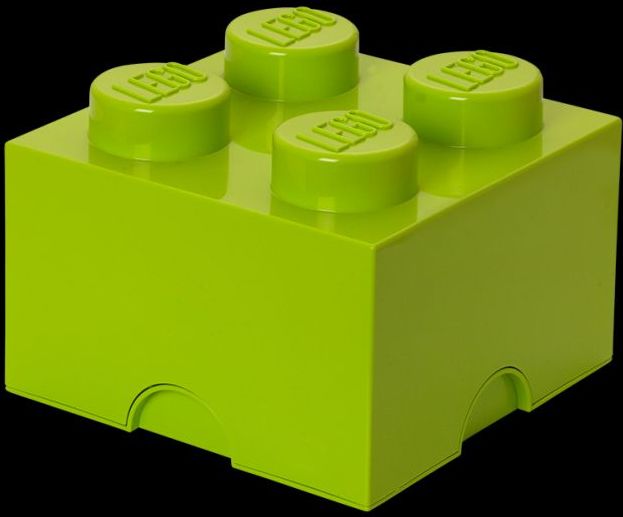 LEGO úložný box 4 250 x 250 x 180 mm - limetkově zelená - obrázek 1