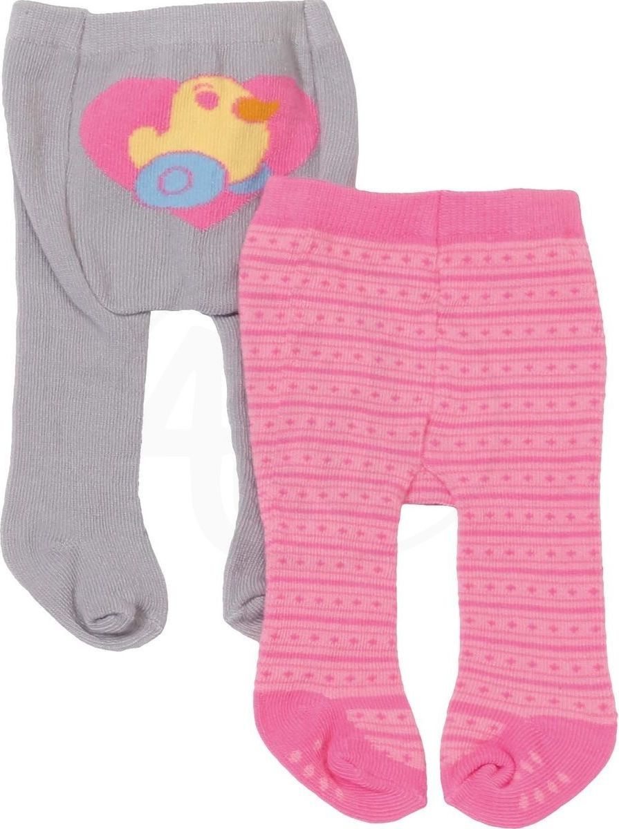 Zapf Creation Baby born Punčocháče 2 páry šedá/růžová - obrázek 1