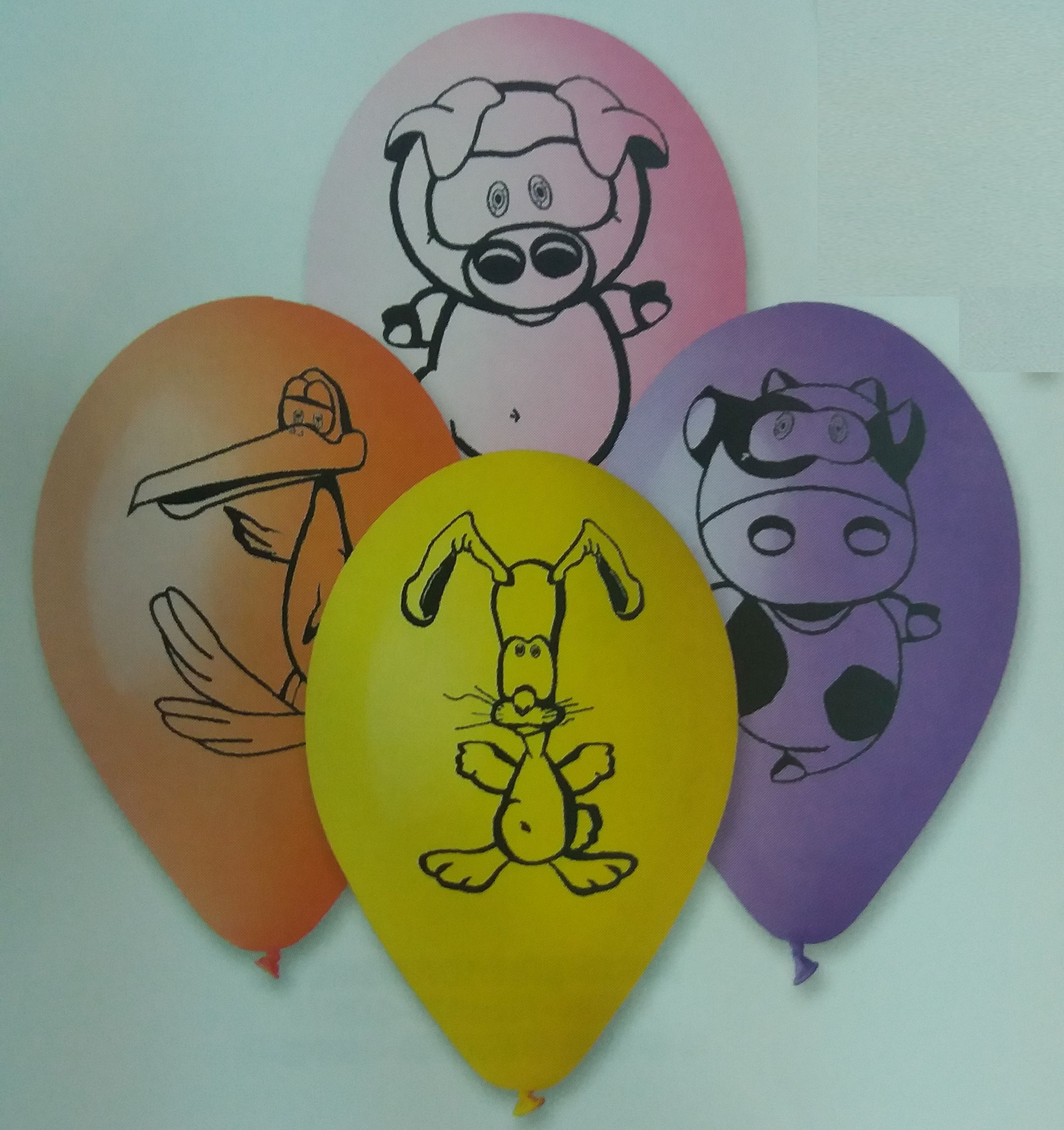Kulatý balónek s potiskem zvířátek - obrázek 1