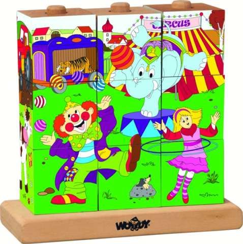 "Kostky k navlékání ""Mašinka - cirkus""" - obrázek 1