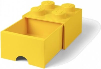 LEGO úložný box 4 s šuplíkem - žlutá - obrázek 1