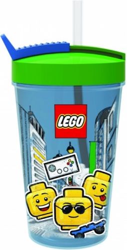 LEGO ICONIC Boy kelímek s brčkem - modrá/zelená - obrázek 1