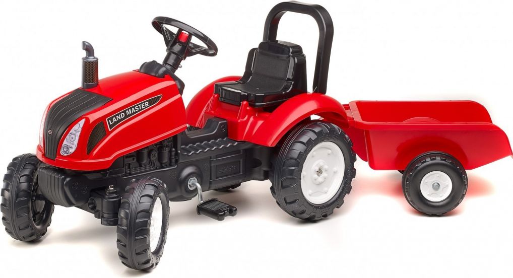 FALK Šlapací traktor 3081AD Land master červený s vlečkou - obrázek 1