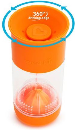 Munchkin - Netekoucí hrnek s infuzérem 414 ml - oranžový - obrázek 1