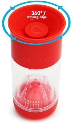 Munchkin - Netekoucí hrnek s infuzérem 414 ml - červený - obrázek 1