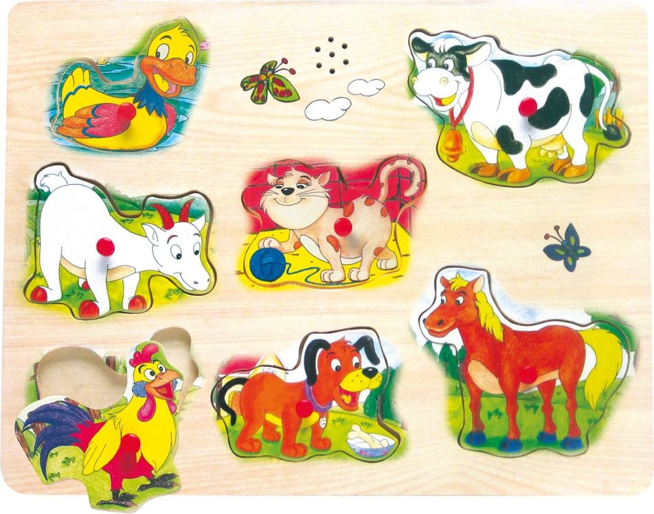 Bino Hrací puzzle-zvířecí hlasy - obrázek 1