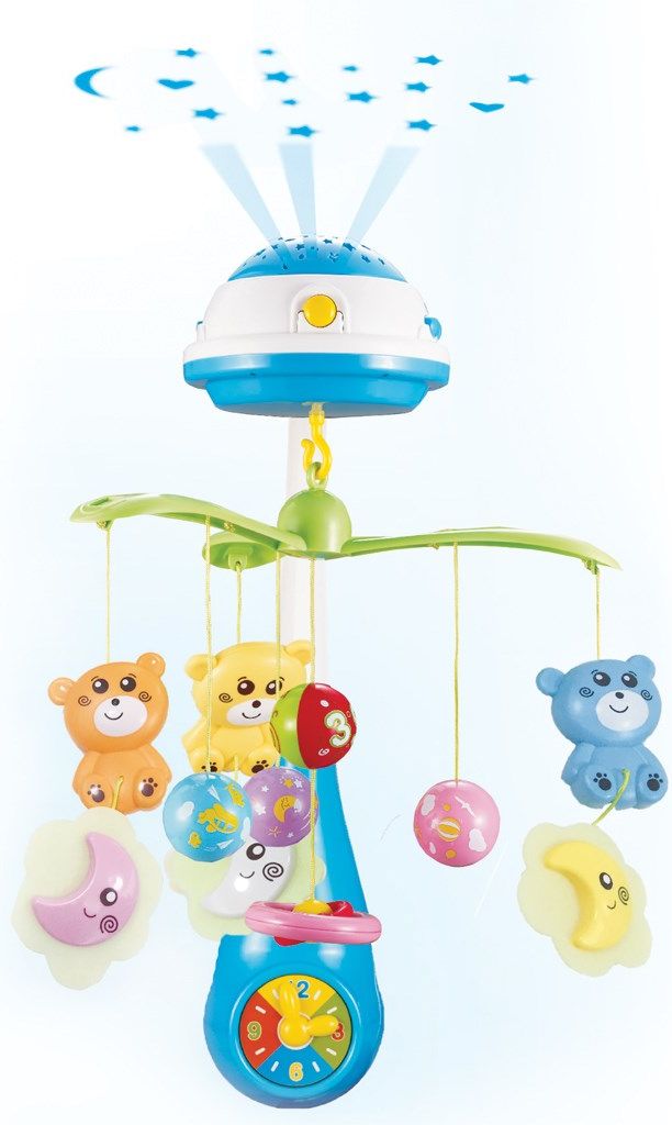 Baby Mix kolotoč se světelným projektorem modrá - obrázek 1