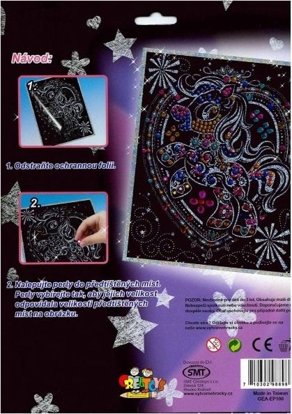 SMT Creatoys Perlový obrázek 200ks barevných perel 20,3x25,4cm asst 3 druhy na kartě - obrázek 5