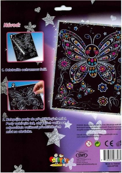 SMT Creatoys Perlový obrázek 200ks barevných perel 20,3x25,4cm asst 3 druhy na kartě - obrázek 6