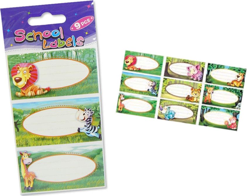 Samolepka-jmenovka-zoo, 9ks - obrázek 1
