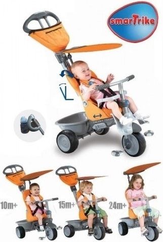 Smart-Trike SMART TRIKE tříkolka 191 Recliner 4v1 Oranžovo-šedá - obrázek 1