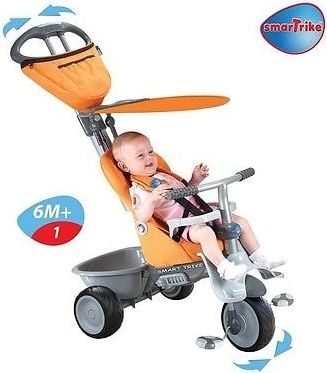 Smart-Trike SMART TRIKE tříkolka 191 Recliner 4v1 Oranžovo-šedá - obrázek 2