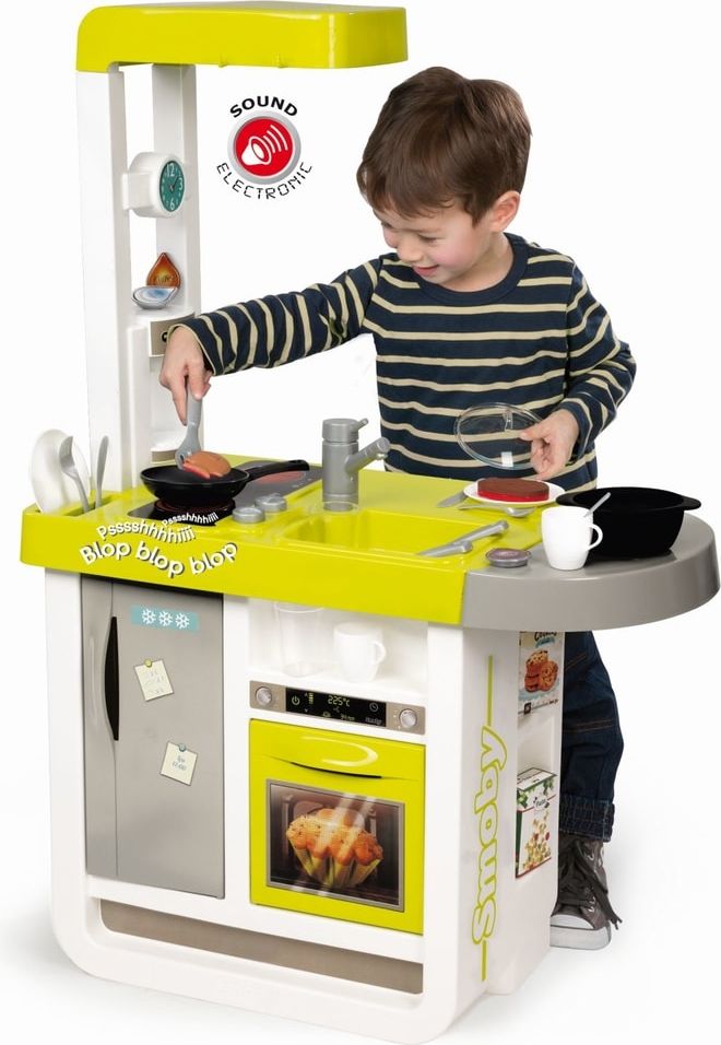 Smoby Kuchyňka Bon Appetit Cherry zeleno-šedá elektronická - obrázek 3