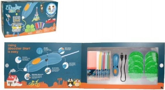 Teddies Sada start Magické pero 13cm 3DOODLER s náplněmi USB pro dobíjení v krabici - obrázek 1