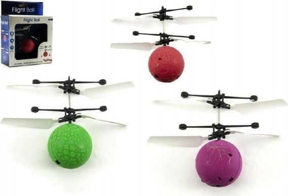 Teddies Vrtulníková koule plast 10cm s USB kabelem na nabíjení asst 3 barvy v krabičce - obrázek 1