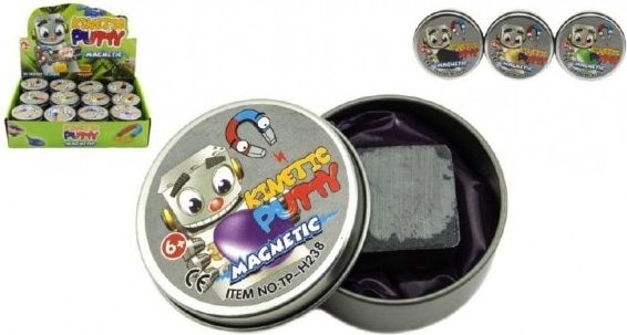 Teddies Hmota/modelína 40g inteligentní megnetická 6cm asst mix barev v plechové krabičce - obrázek 1