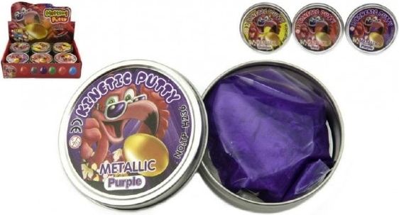 Teddies Hmota/modelína 50g inteligentní metalická 8cm asst mix barev v plechové krabičce - obrázek 1