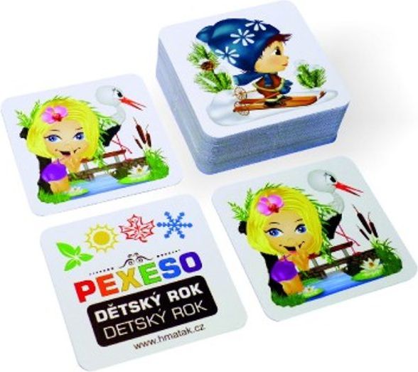 Teddies Pexeso dětský rok voděodolné 64 karet v plechové krabičce 6x6x4cm Hmaťák - obrázek 3