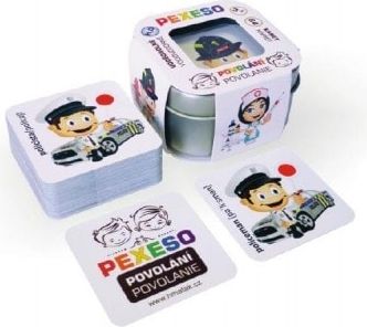 Teddies Pexeso povolání voděodolné 64 karet v plechové krabičce 6x6x4cm Hmaťák - obrázek 1