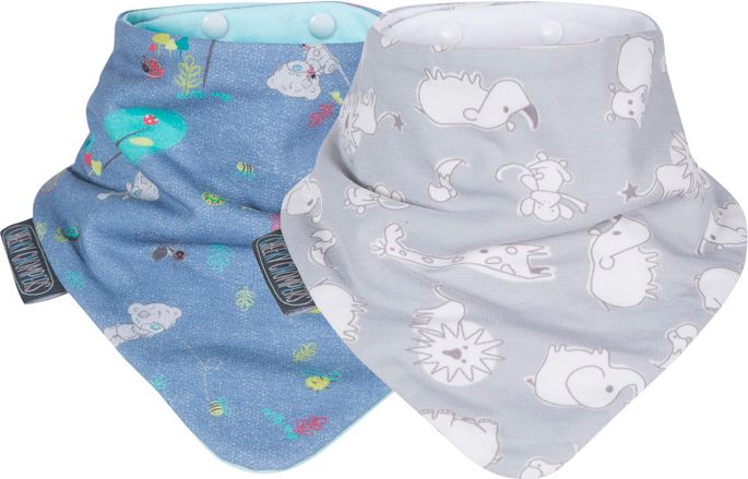 Slintáčky Unisex Grey & Denim Neckerbibs - obrázek 1