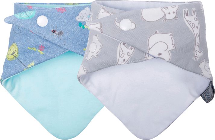 Slintáčky Unisex Grey & Denim Neckerbibs - obrázek 2