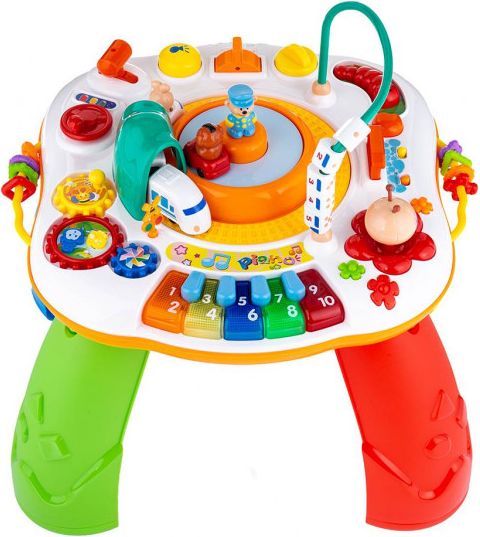 NEW BABY Mluvící a hrající interaktivní stoleček New Baby s jezdícím vláčkem CZ/SK - obrázek 1