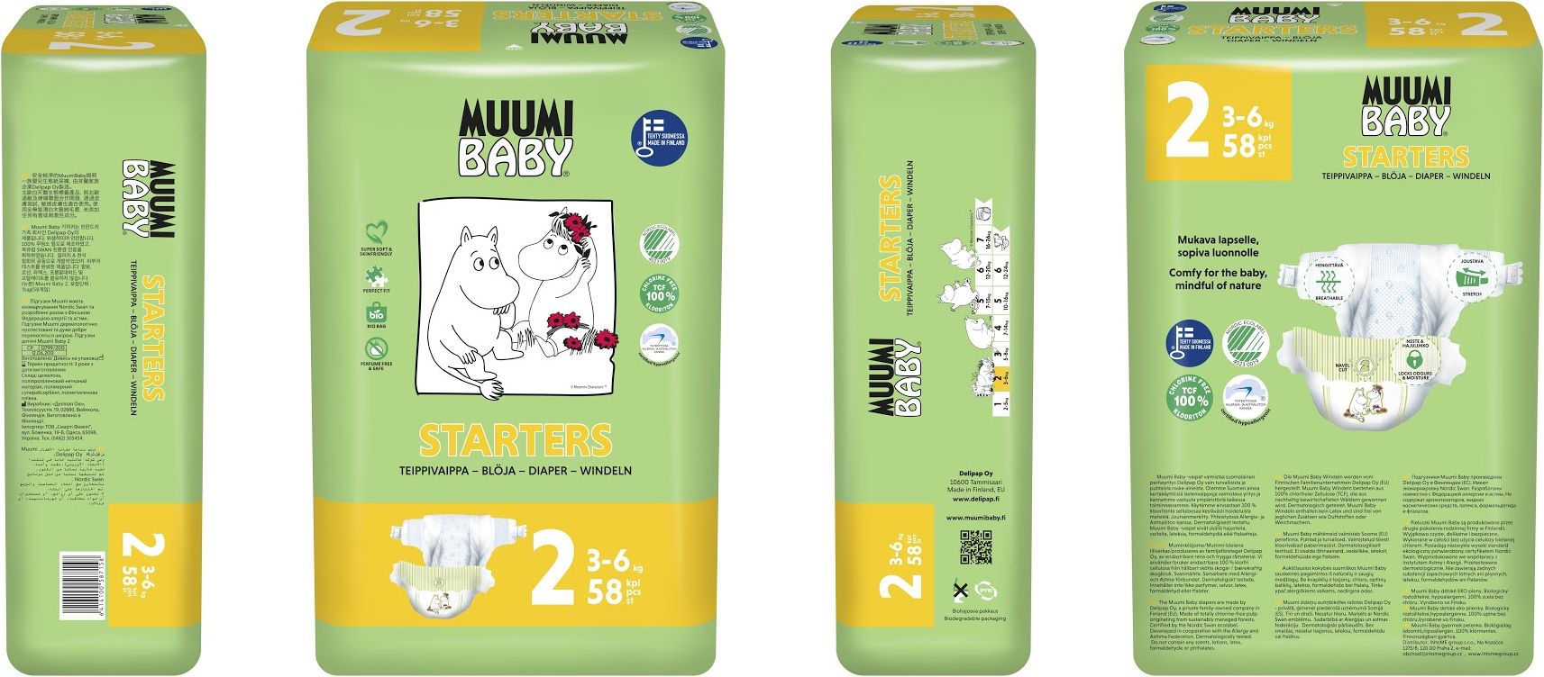 Muumi Baby Jednorázové Mini 3-6 kg 58 ks - obrázek 2