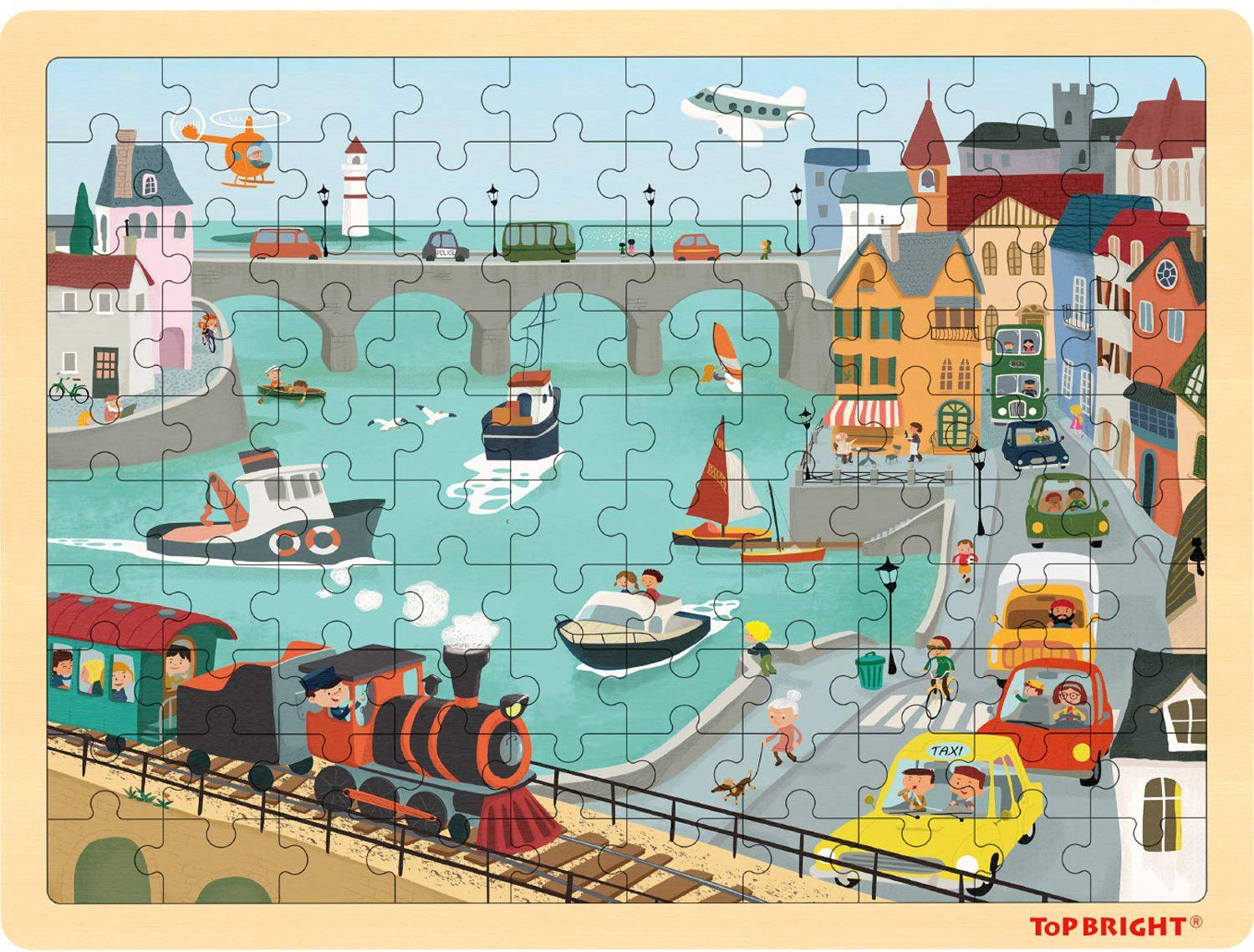 TOP BRIGHT Dřevěné puzzle Přístav 100 dílků - obrázek 1