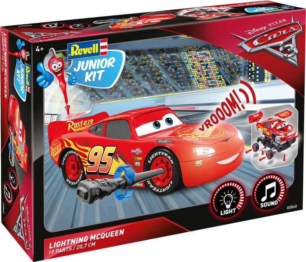 REVELL Junior Kit auto 00860 - Cars 3 - Blesk McQueen (světelné a zvukové efekty) (1:20) - obrázek 1